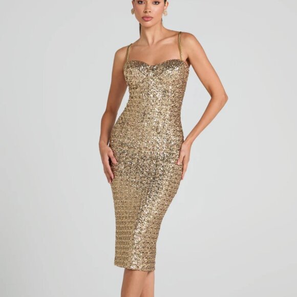 Nadine Merabi Sequin Midi Dress - Picture 1 of 7